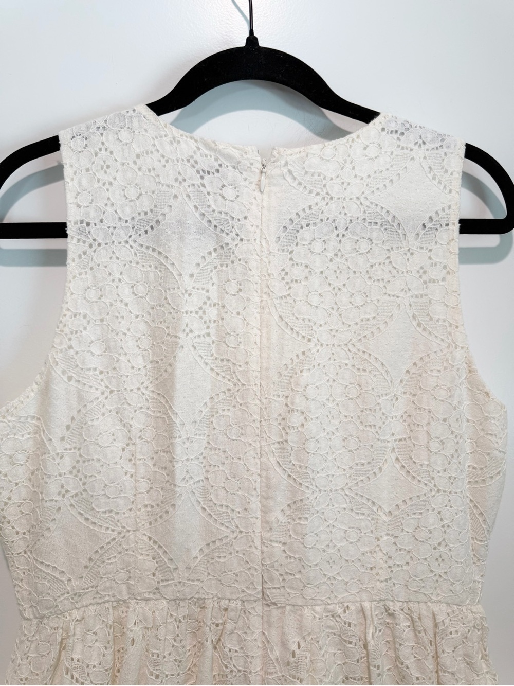 LOFT Ivory Lace Fit & Flare Dress Size 10 Sleeveless Romantic Bridal - Picture 8 of 9